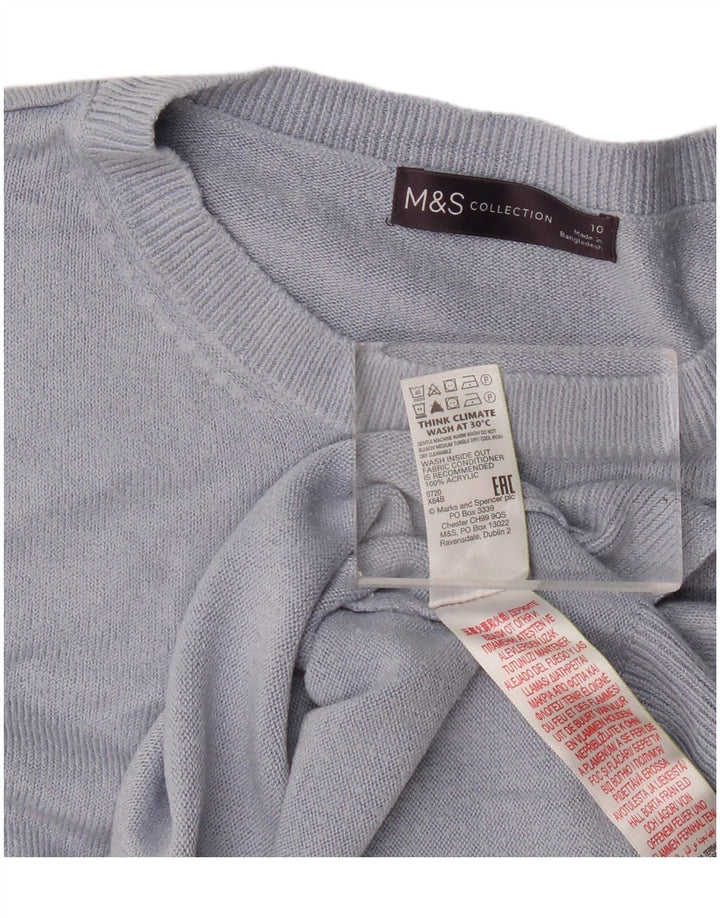 Marks & Spencer Pulover supradimensionat pentru femei cu gâtul turnat UK 10 Small Blue