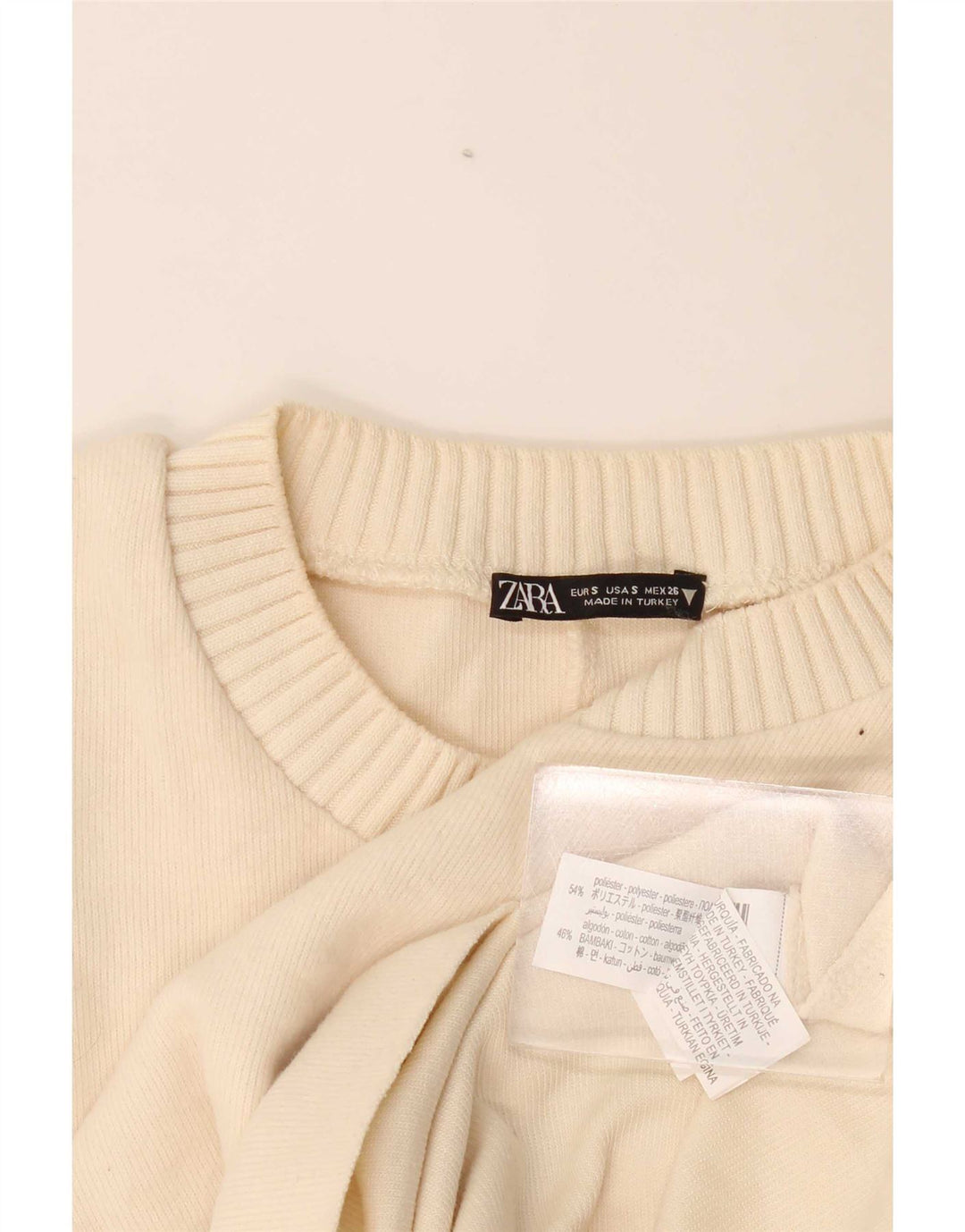 Pulover supradimensionat pentru femei Zara, cu gâtul turn, UK 10, mic, alb