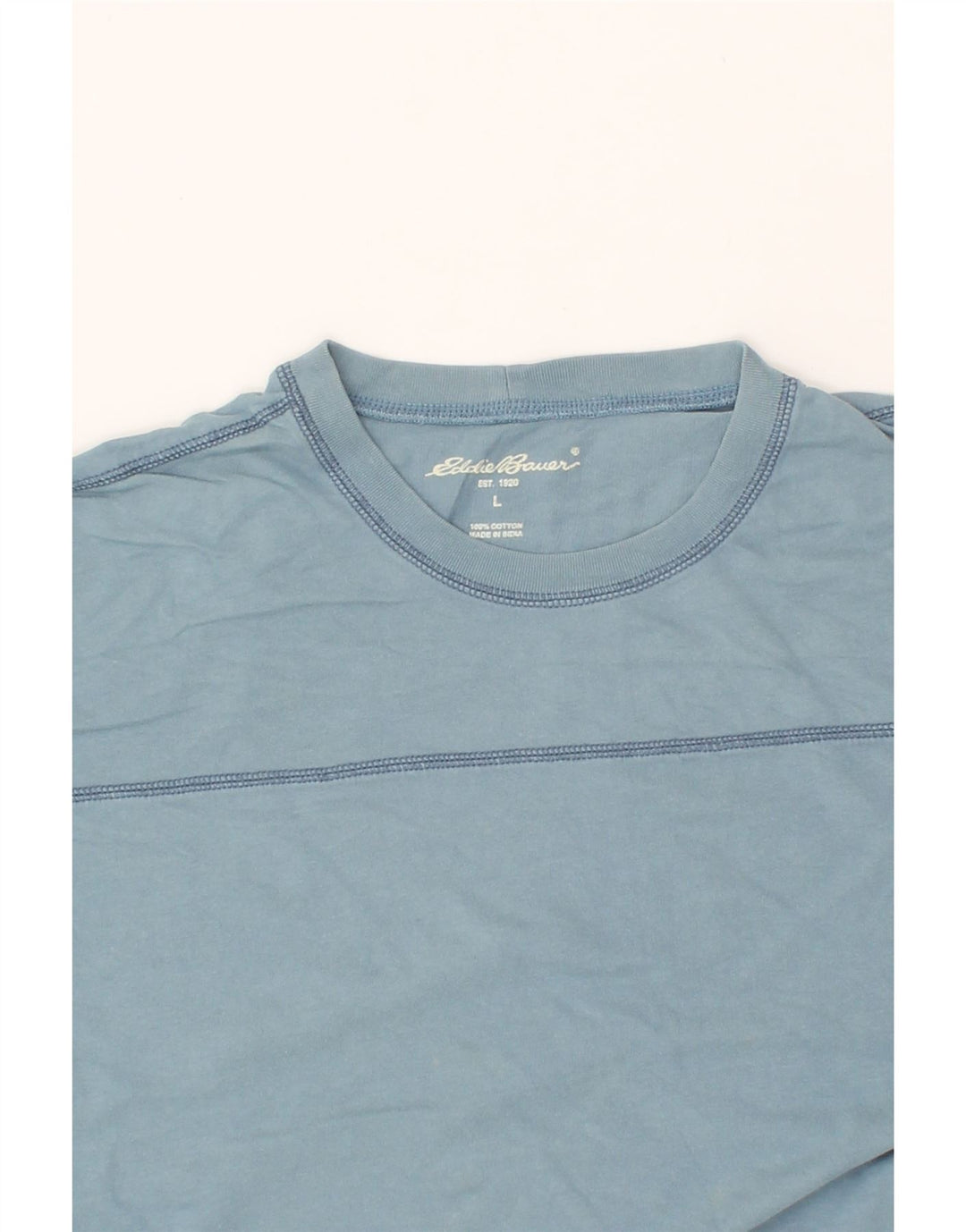 EDDIE BAUER Mens T-Shirt Top Large Blue Cotton Vintage Eddie Bauer and Second-Hand Eddie Bauer from Messina Hembry 