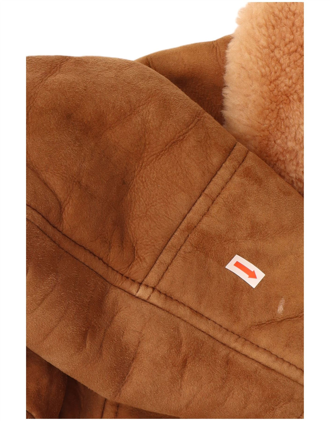 Jachetă din shearling pentru bărbați VINTAGE UK 40 mare maro