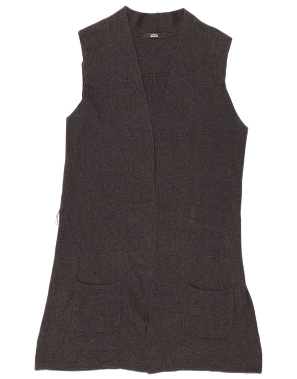 Pulover cardigan fără mâneci pentru femei Marks & Spencer UK 12 gri mediu