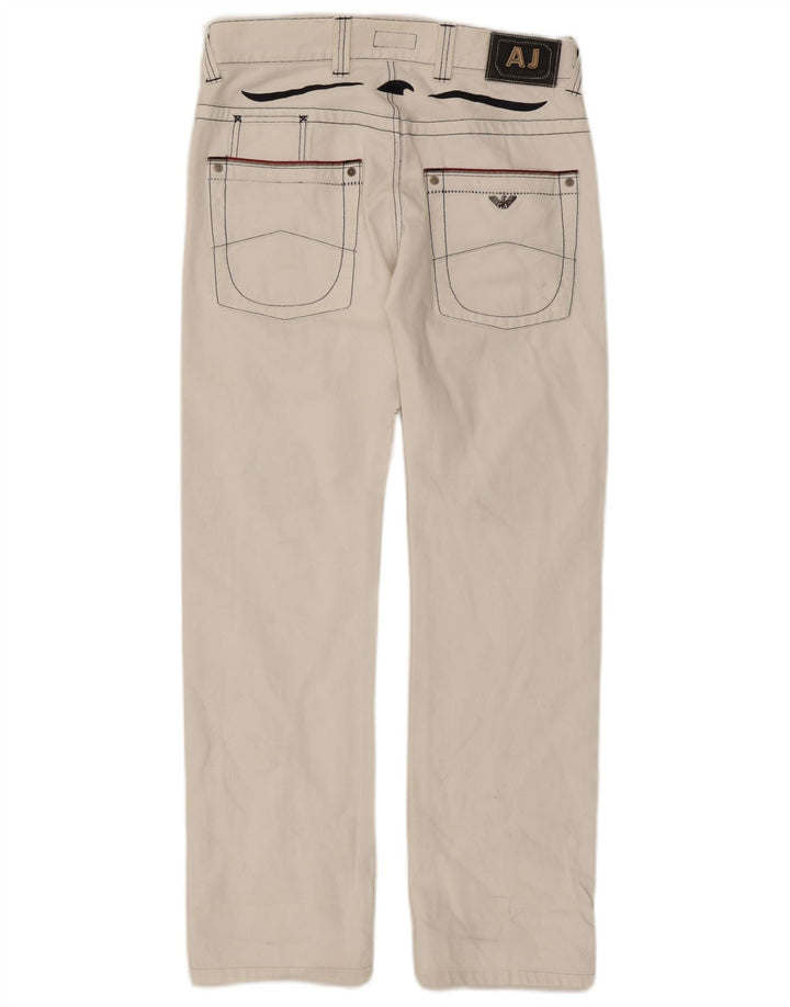 Blugi drepți distressed pentru femei Armani W32 L30 bumbac alb