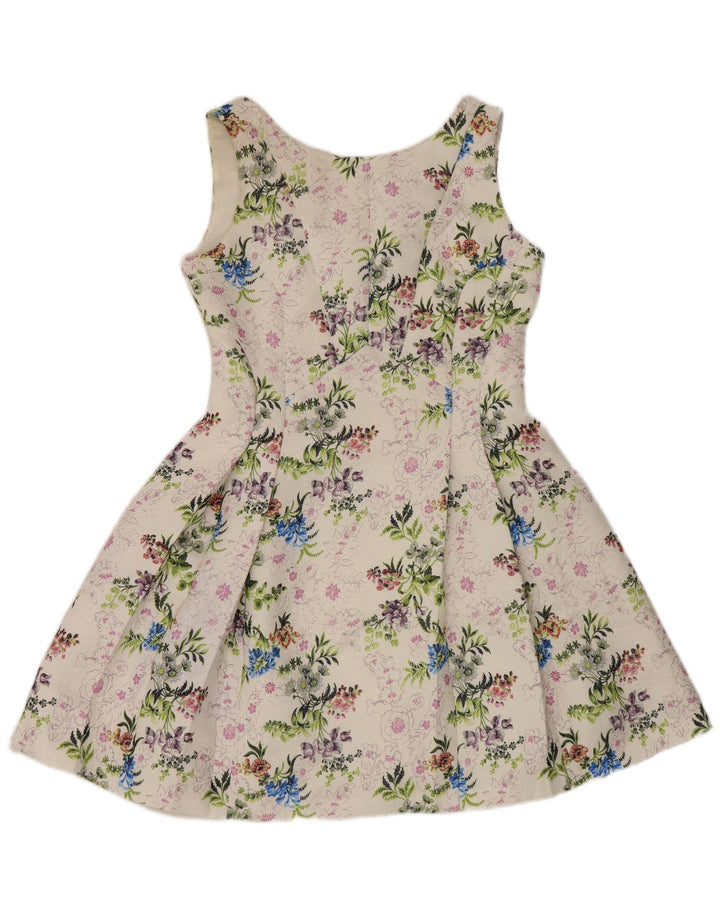 Rochie leagăn fără mâneci pentru femei Oasis UK 14 Poliester floral alb mediu