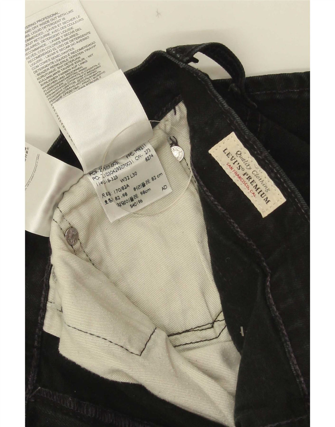 Blugi drepti pentru femei Levi's W32 L30 bumbac negru