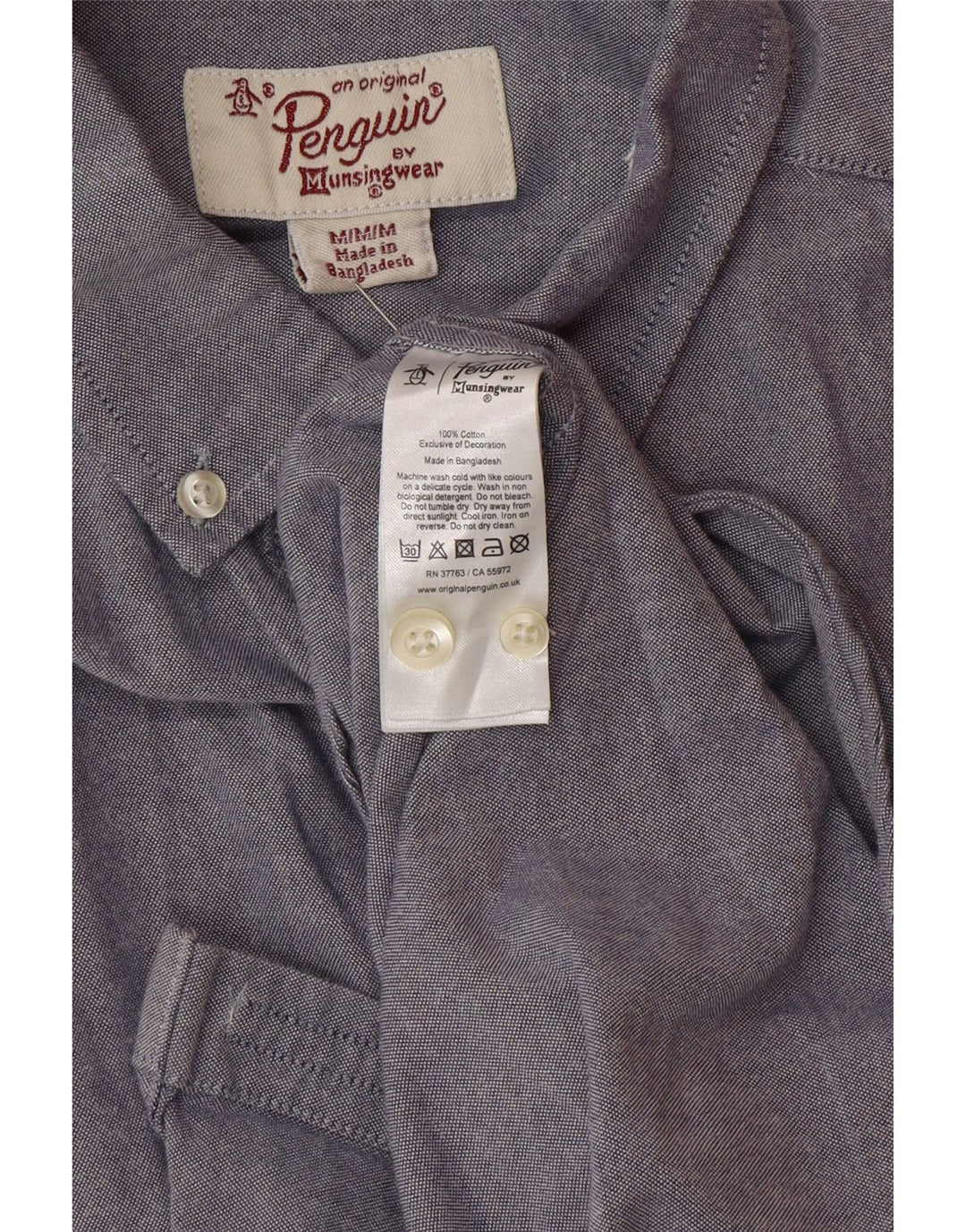 Cămașă pentru bărbați Penguin Heritage Slim Fit, bumbac albastru mediu