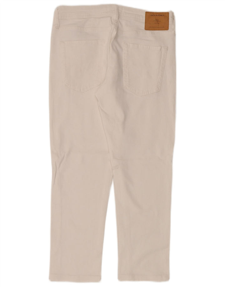 Blugi slim pentru bărbați Jack & Jones W30 L26 bumbac alb