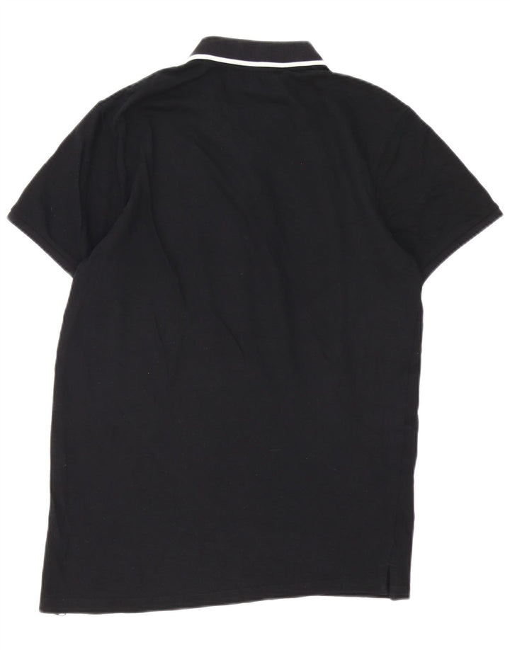 Tricou polo Jack & Jones pentru bărbați, bumbac mediu negru