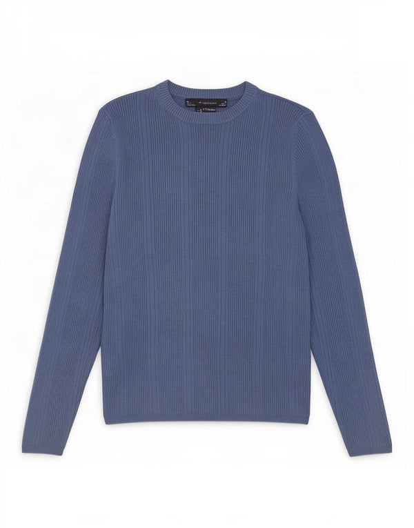 Marks & Spencer Womens Crew Neck Jumper Sweater UK 12 Medium Blue Viscose