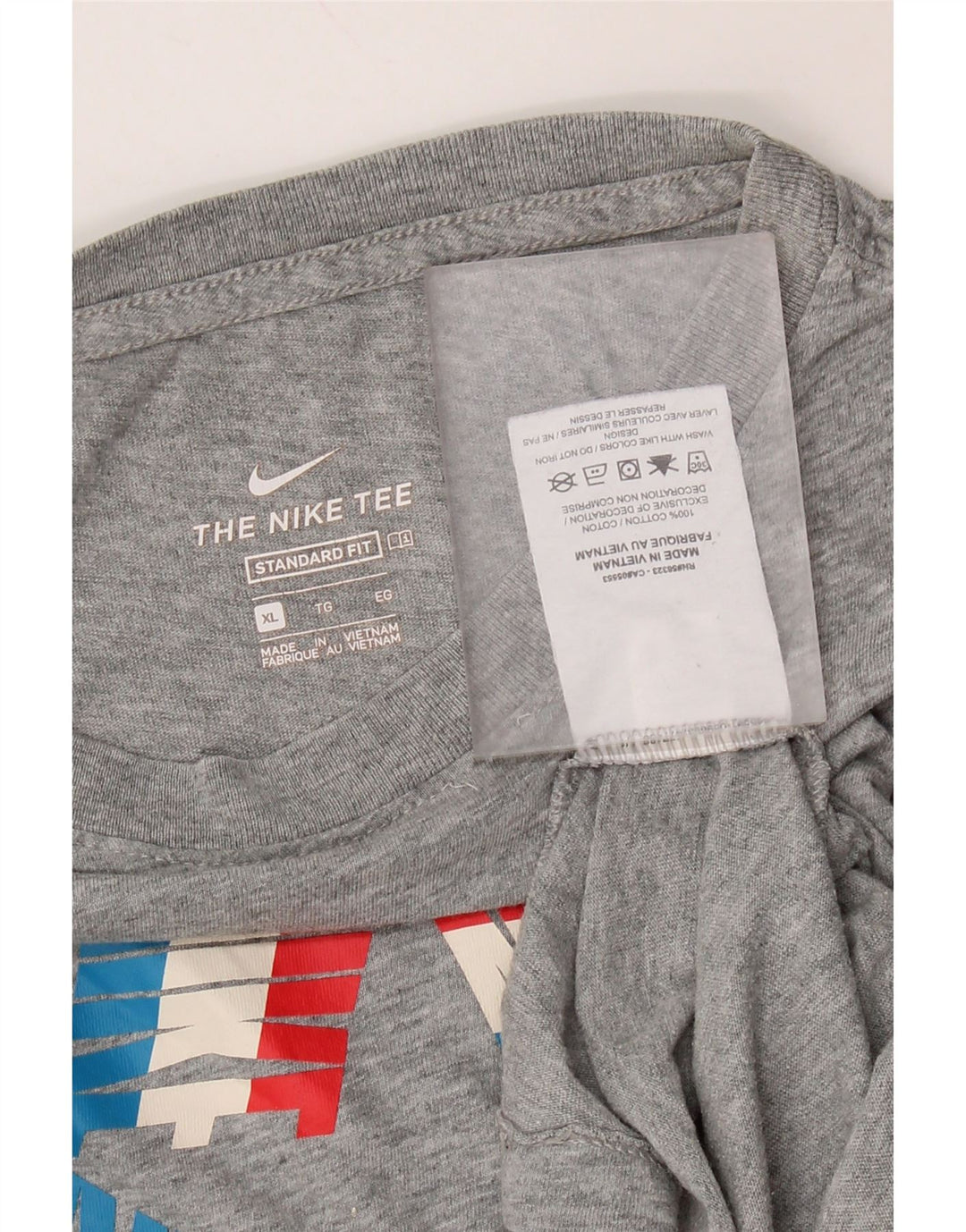 Tricou grafic NIKE pentru femei, cu ajustare standard, UK 18 XL, bumbac gri