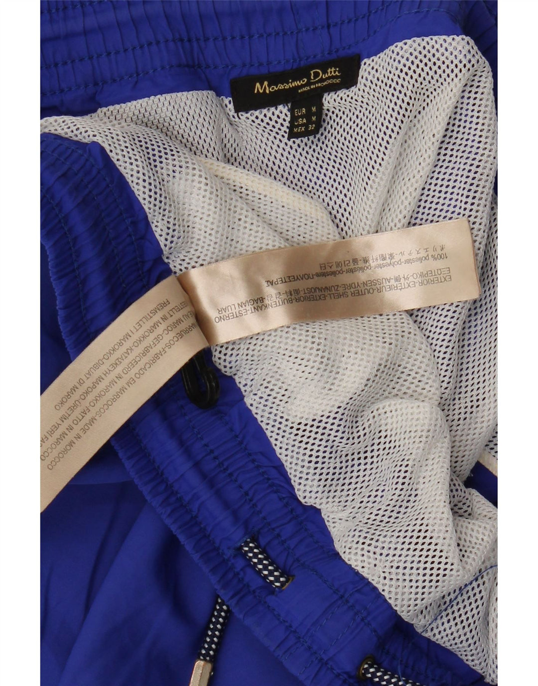 Pantaloni scurți de înot Massimo Dutti pentru bărbați, poliester albastru mediu