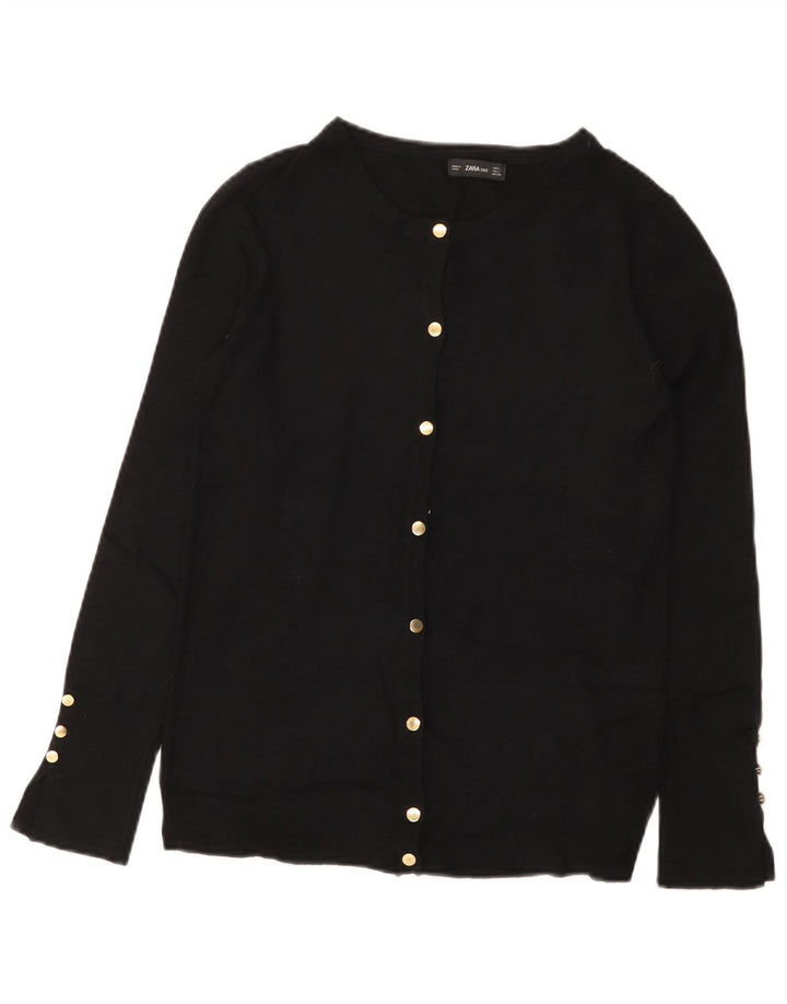 Pulover cardigan pentru femei Zara UK 14 mare, negru, viscoză