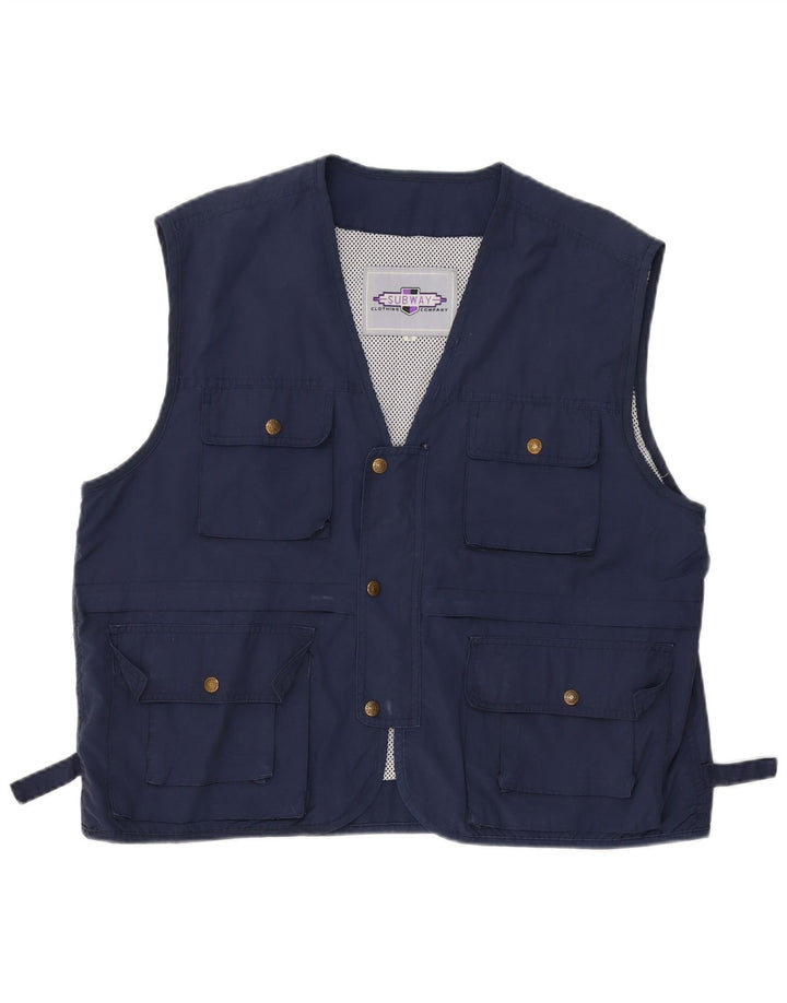 VINTAGE Gilet utilitar pentru bărbați UK 42 XL bleumarin