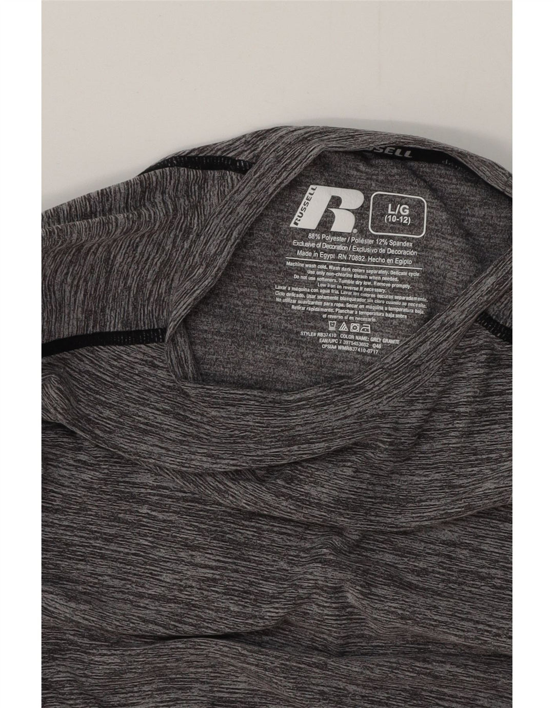 RUSSELL ATHLETIC Băieți Dri-Power Top cu mânecă lungă 10-11 ani mare gri