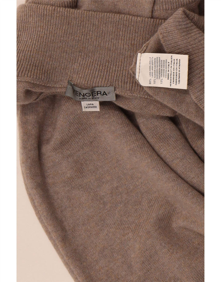 Cardigan Vintage fără mâneci pentru bărbați din lână gri mediu