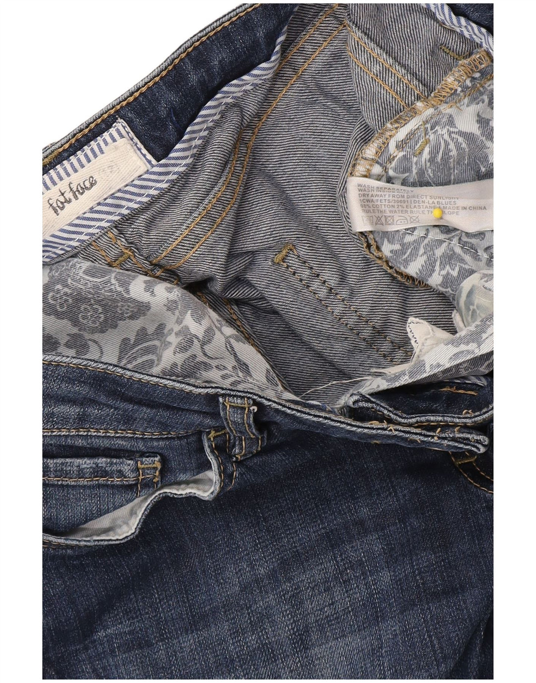 Fat Face Blugi tăiați pentru femei UK 12 Medium W34 L23 Blue Bumbac