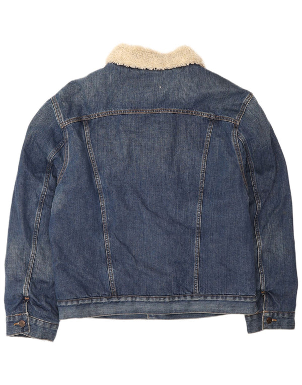 Wrangler Mens Denim Denim Jacket UK 40 Large Blue Cotton