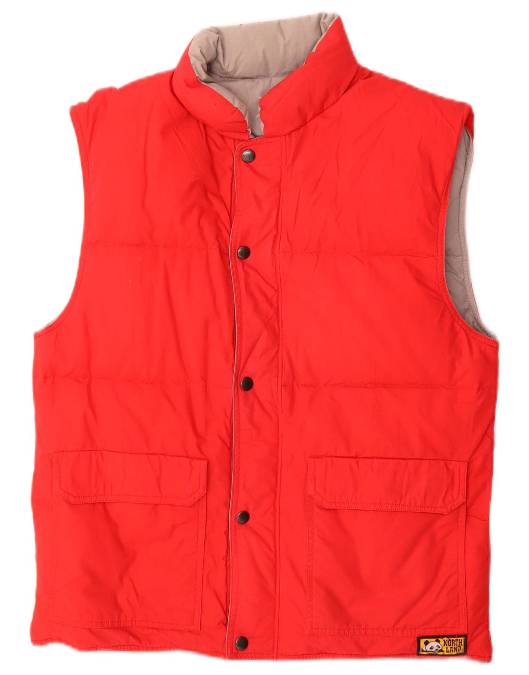 Gilet vintage pentru bărbați, căptușit, reversibil, UK 38, bumbac roșu mediu