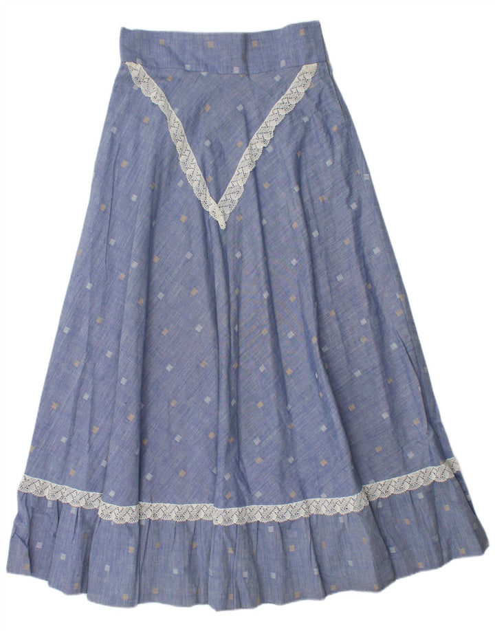 Fusta Maxi Vintage Femei W28 Medium Blue Spotted