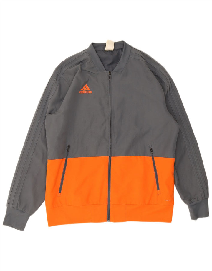 Jachetă Bomber pentru bărbați Adidas UK 40, mare, gri, poliester color bloc