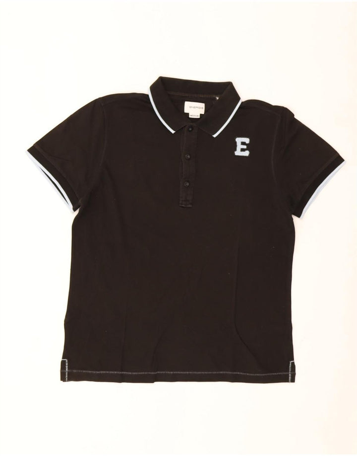 Tricou polo pentru bărbați Energie, mediu negru