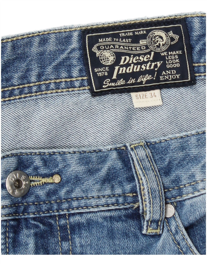 DIESEL Pantaloni scurți din denim învechit pentru bărbați W34 Bumbac albastru mare