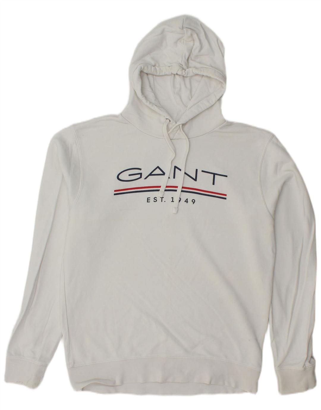 Gant Pulover cu glugă grafic pentru bărbați, mare, alb, din bumbac