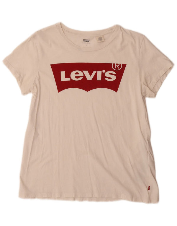Tricou grafic Levi's pentru femei Top UK 10 Small White Bumbac