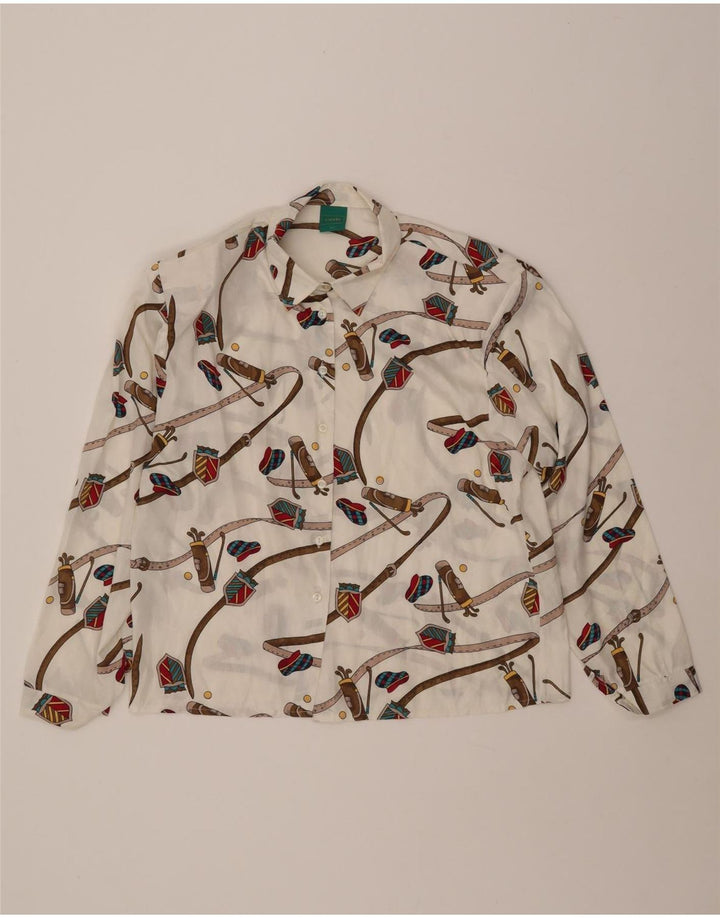 Bluză cămașă pentru femei CANDA cu model abstract IT 46 Poliester alb mare