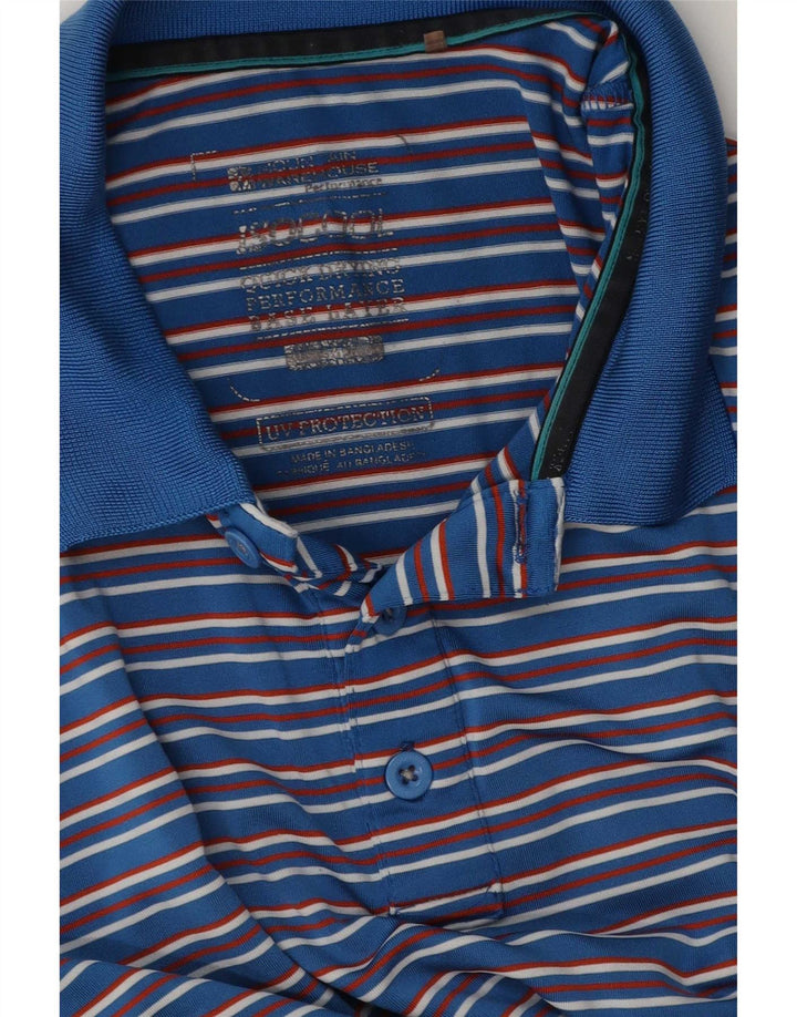 Tricou polo IsoCool pentru bărbați Mountain Warehouse, cu dungi albastre medii