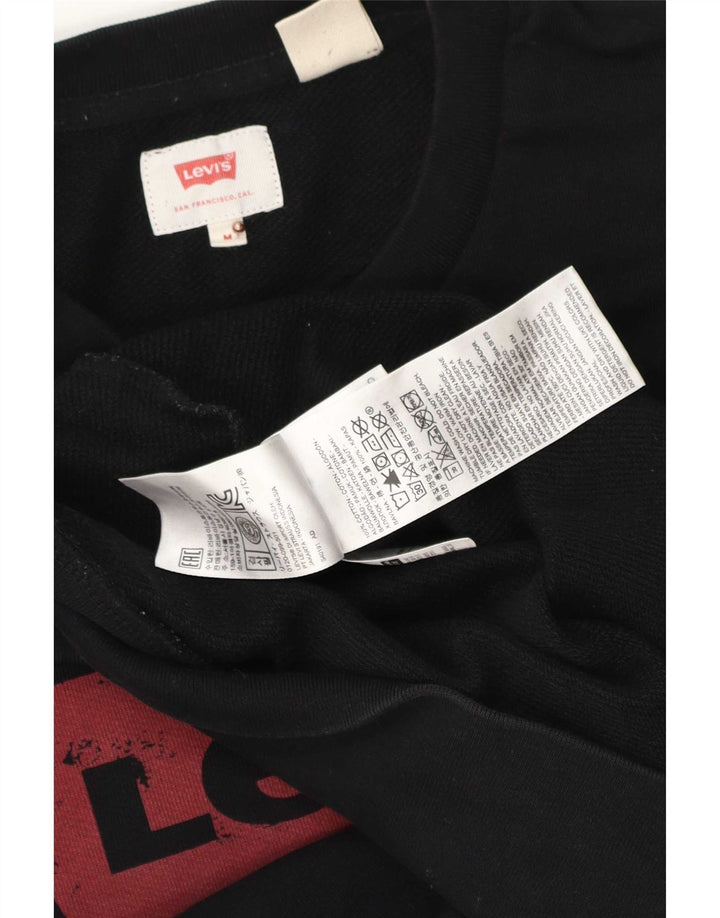 Levi's Pulover grafic pentru bărbați, bumbac mediu negru