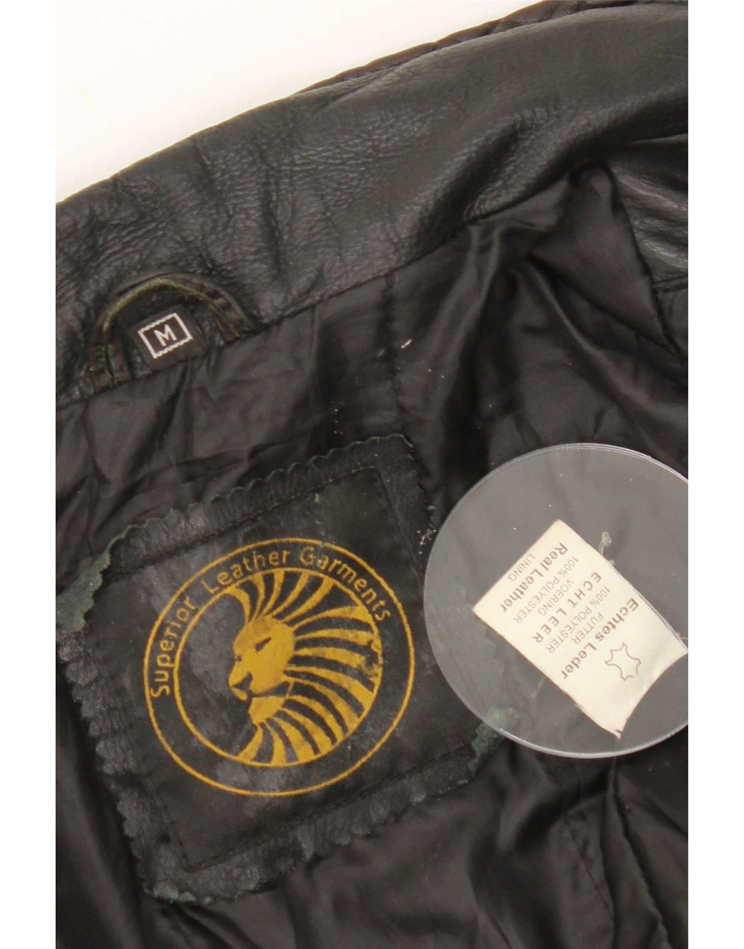 Jachetă de piele vintage pentru femei UK 14 Medium Black