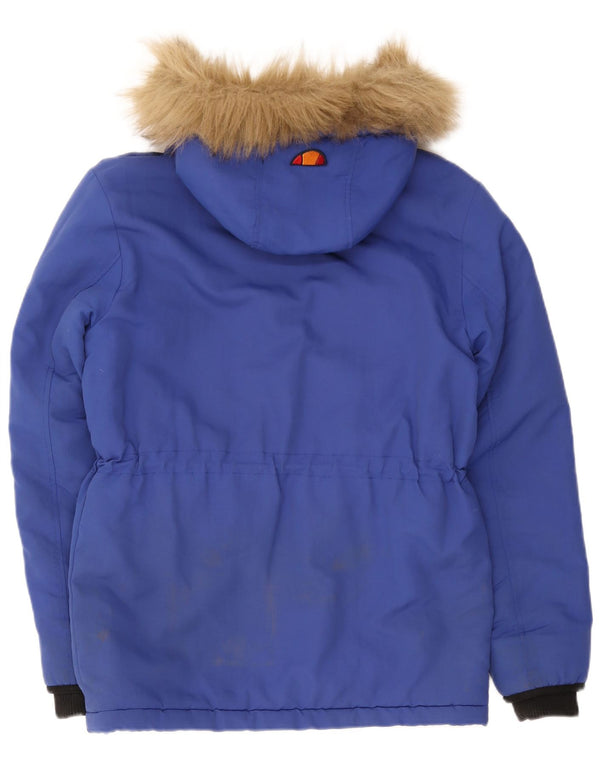 Jachetă de vânt cu glugă pentru bărbați Ellesse UK 34 XS Nailon albastru