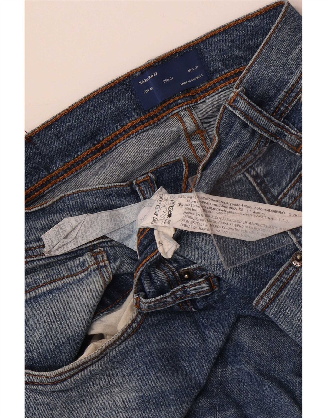 Blugi slim pentru bărbați Zara EU 40 Medium W31 L32 Blue Bumbac