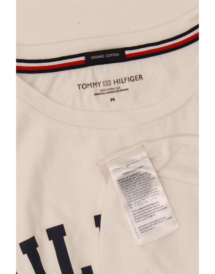 TOMMY HILFIGER Tricou cu grafic pentru femei Top UK 14 Bumbac alb mediu