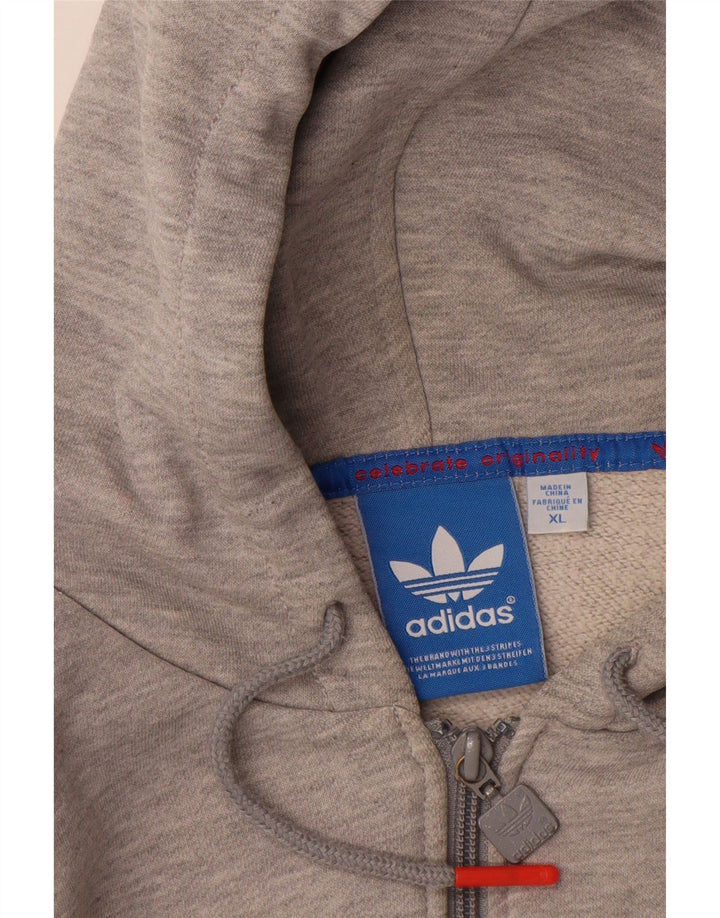 Pulover ADIDAS pentru bărbați, cu fermoar, bumbac XL, gri