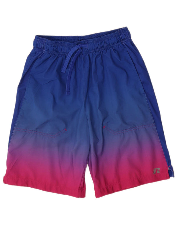 Pantaloni scurți sport Russell Athletic pentru băieți 15-16 ani 2XL, albastru, bloc de culoare
