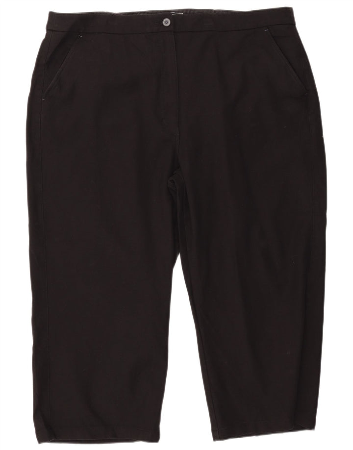 White Stuff Pantaloni Capri pentru femei UK 22 3XL L44 L24 Bumbac negru