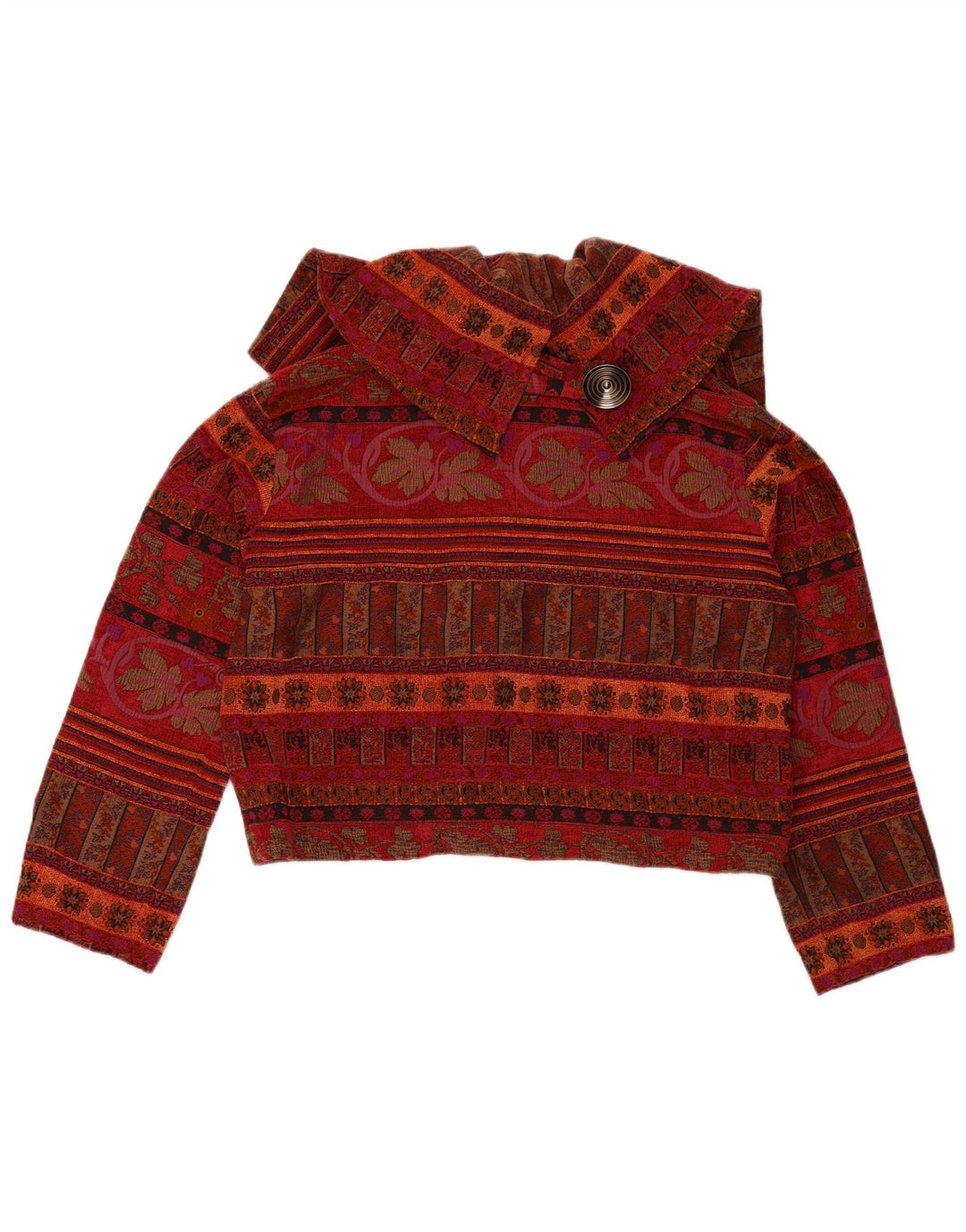 SHE'S CRAZY Jachetă cu blazer supradimensionat pentru femei US 2 XS Burgundy Floral