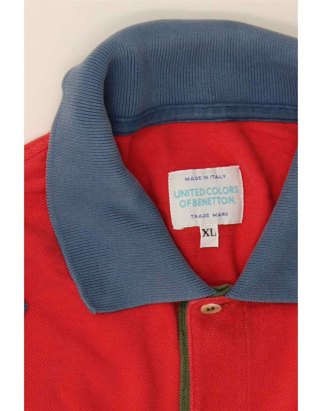 Tricou polo pentru bărbați Benetton XL, roșu, bloc de culoare