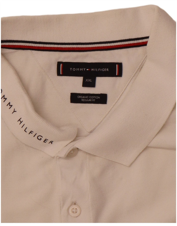 Cămașă polo TOMMY HILFIGER pentru bărbați, 2XL, bumbac color block, alb