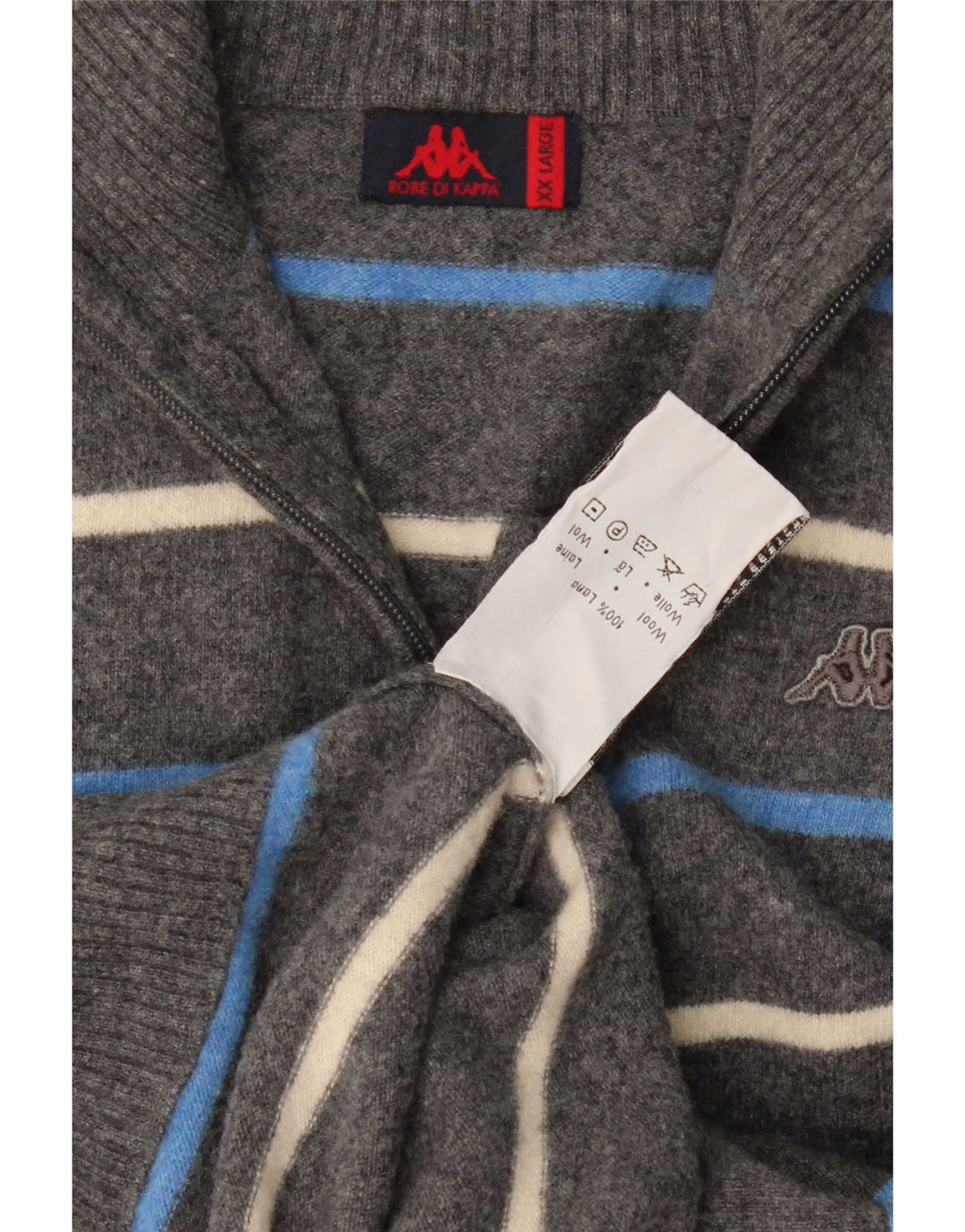 Pulover cardigan pentru bărbați Kappa 2XL Lână cu dungi gri