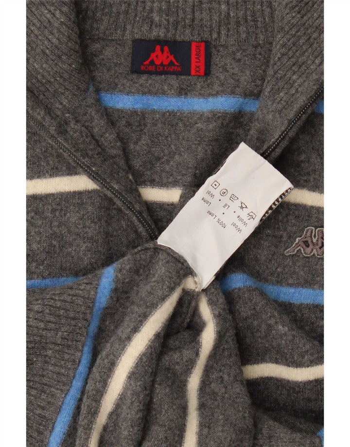 Pulover cardigan pentru bărbați Kappa 2XL Lână cu dungi gri