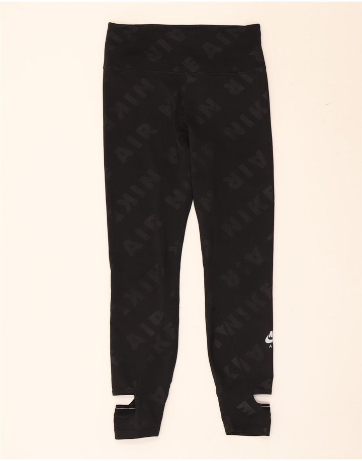 Leggings crop grafic Nike pentru femei UK 12 Poliester mediu negru
