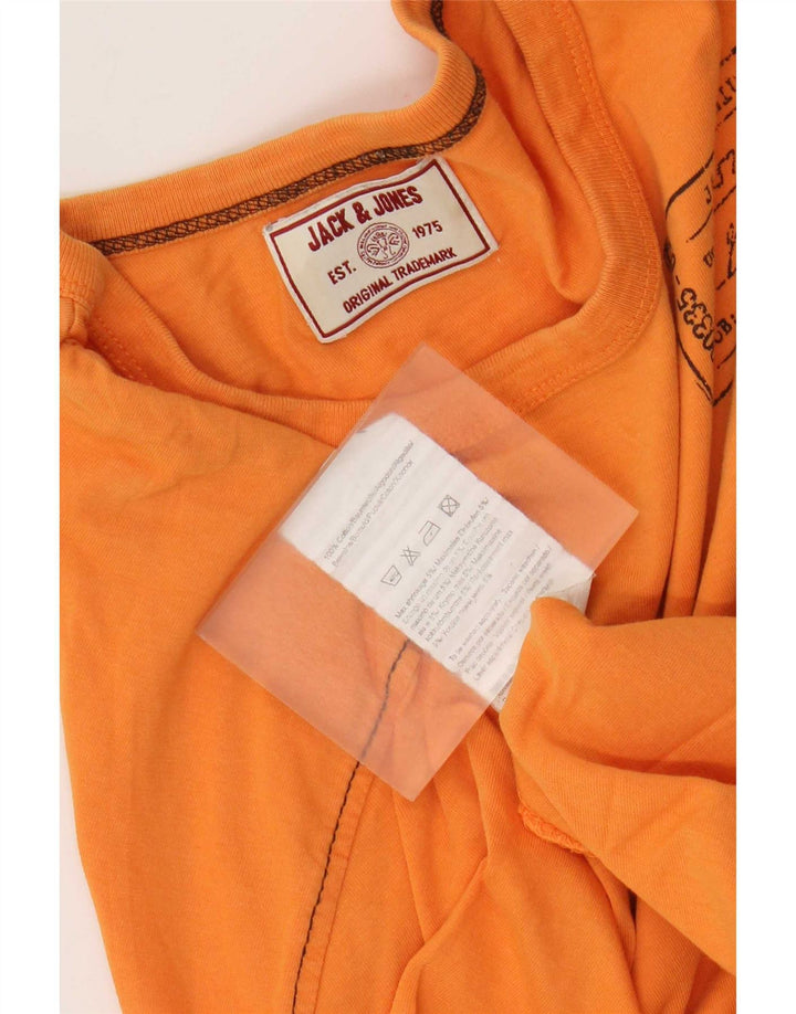Tricou grafic Jack & Jones pentru bărbați Top din bumbac portocaliu mediu