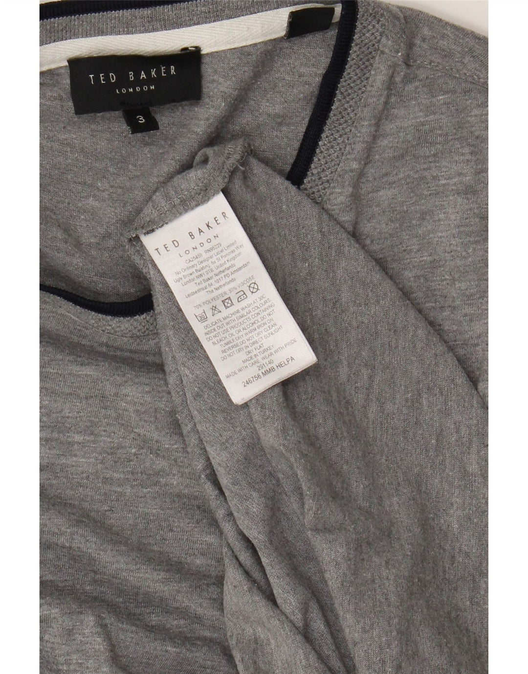 Tricou pentru bărbați Ted Baker Mărimea top 3 Poliester gri mediu