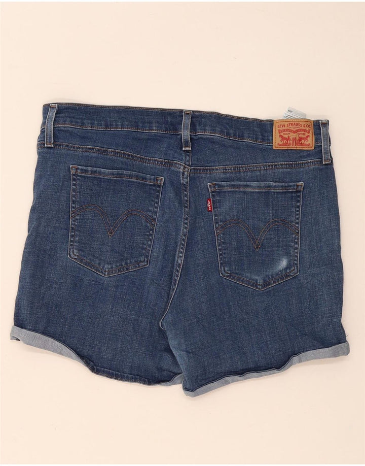 Pantaloni scurți Levi's din denim învechit pentru femei W32, bumbac albastru mare