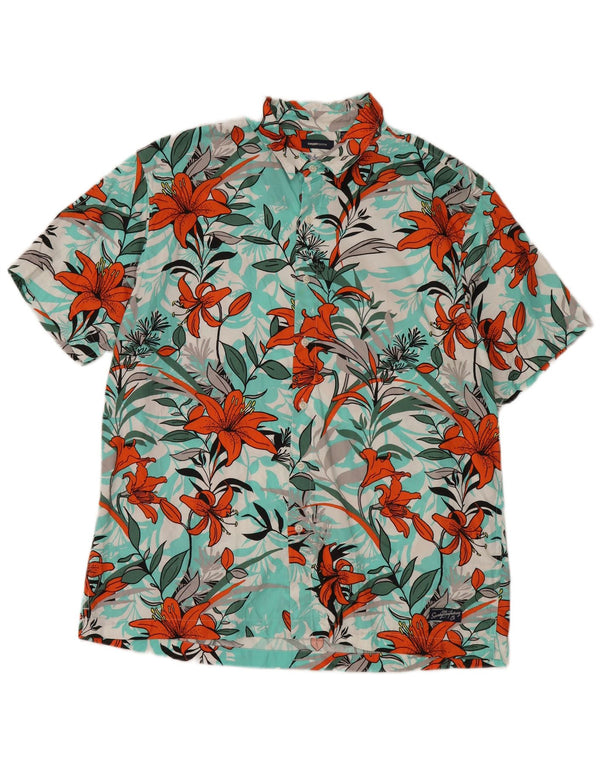 Cămașă cu mânecă scurtă pentru bărbați Superdry 2XL, albastru, floral, modal