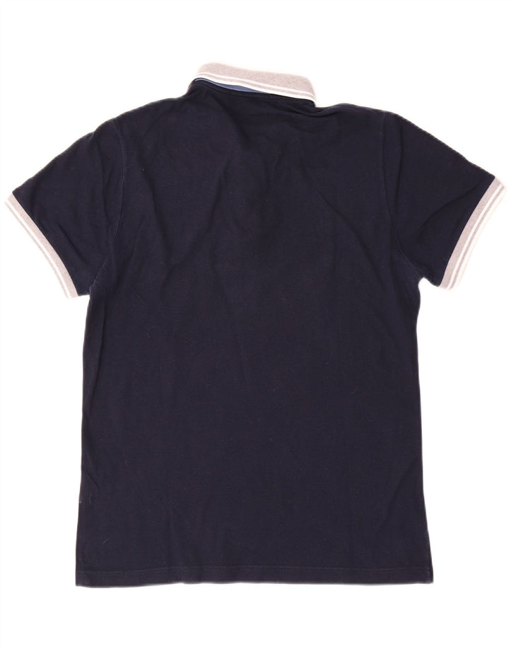 Cămașă polo Fred Perry pentru bărbați, bumbac color bloc mediu, albastru bleumarin