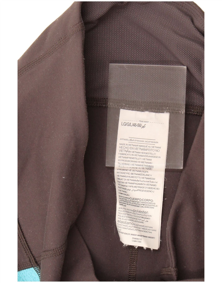 UNDER ARMOUR Womens Capri Leggings UK 14 Large Brown Colourblock Polyester