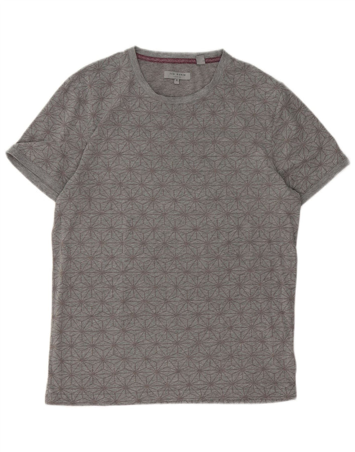 Tricou grafic pentru bărbați Ted Baker Mărimea 3, bumbac geometric mediu, gri